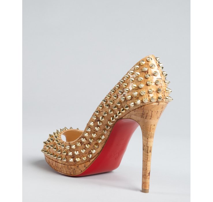 Christian louboutin Studded Yolanda 120 Spiked Peep Toe Pumps in ...  
