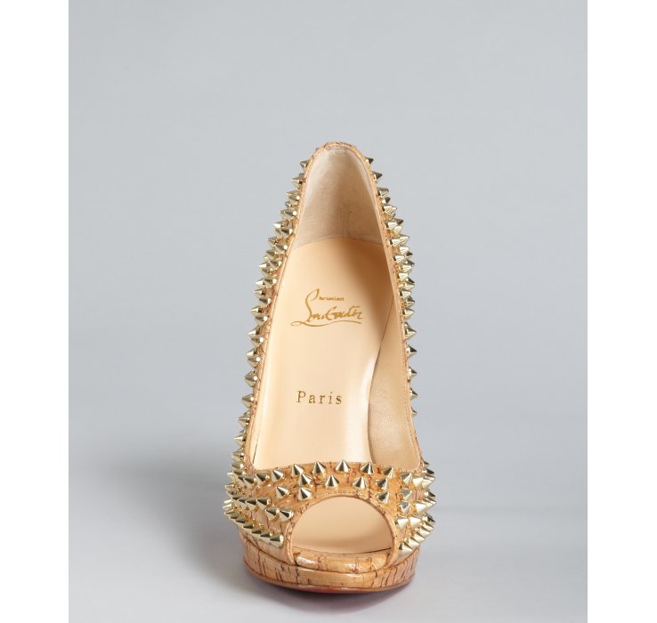 Christian louboutin Studded Yolanda 120 Spiked Peep Toe Pumps in ...  
