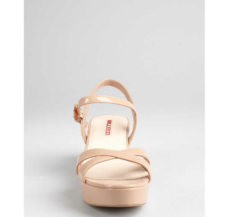 prada nude wedge
