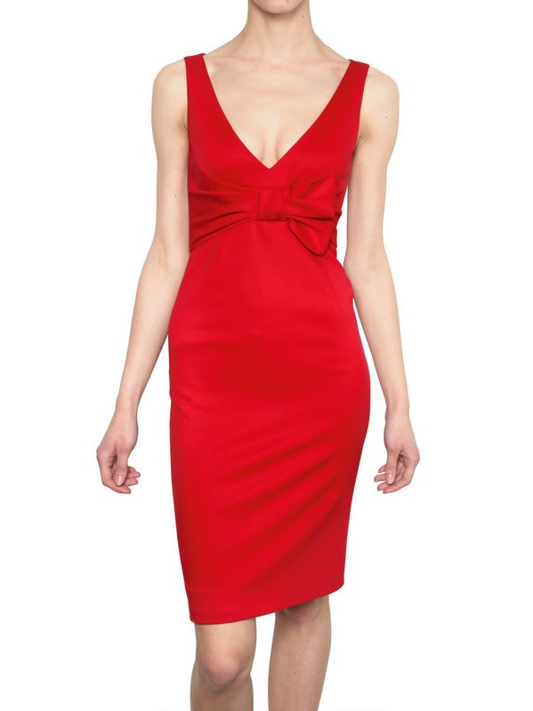 Lyst - Valentino Techno Couture Wool Jersey Dress in Red