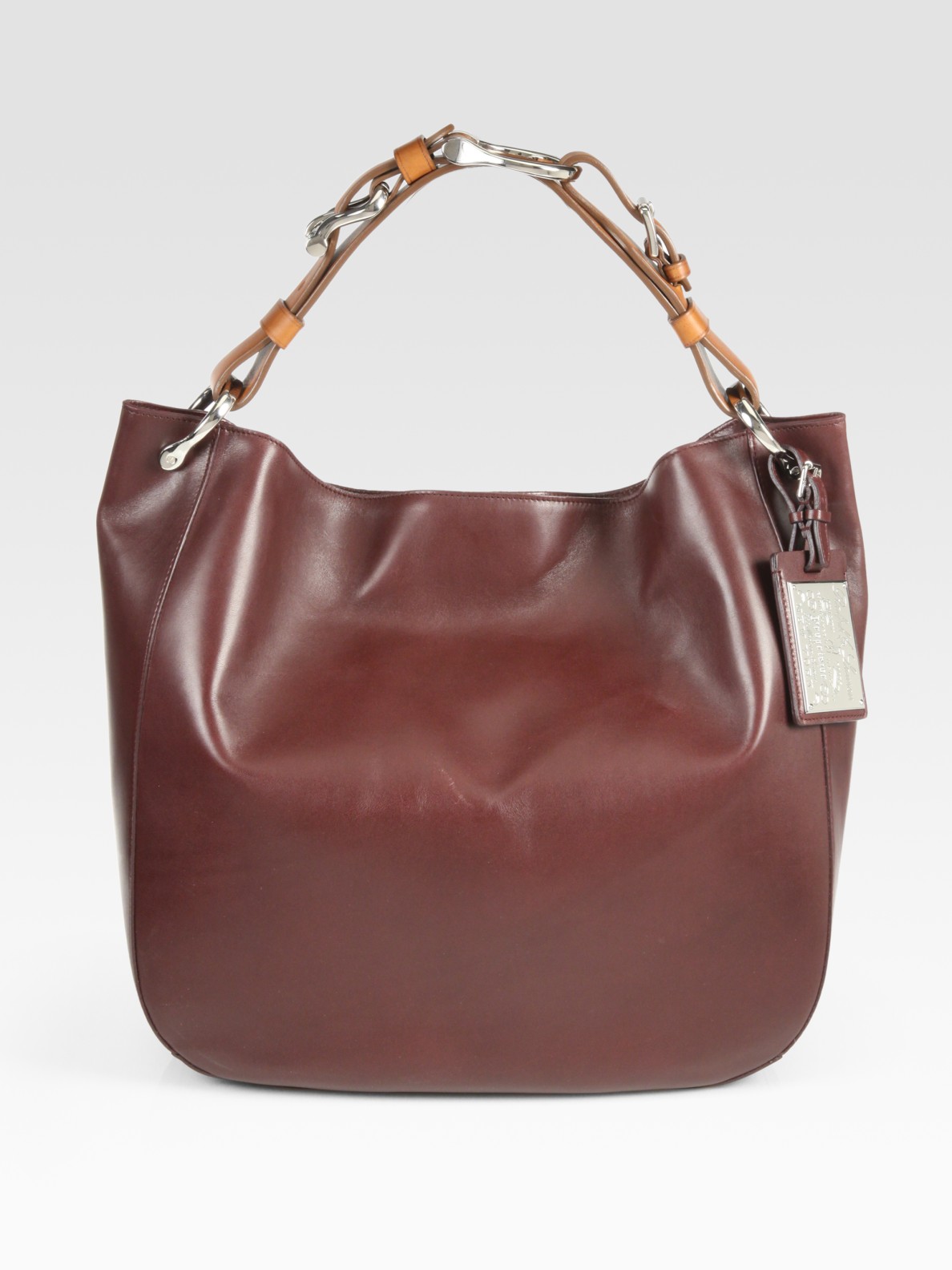 Ralph Lauren Collection Bohemian Leather Hobo Bag in Brown (bordeaux ...