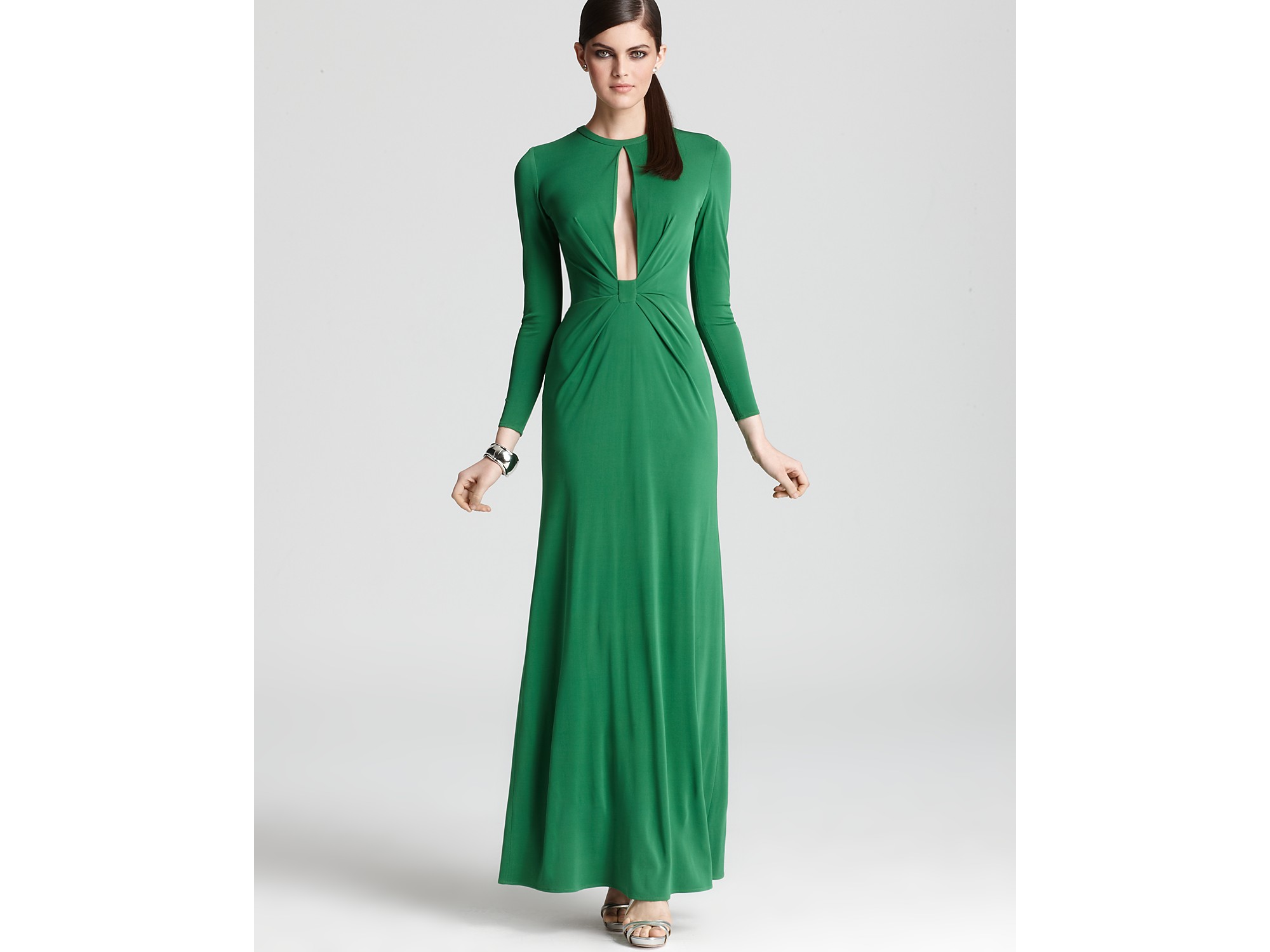 Lyst - Issa Maxi Dress Silk Jersey in Green