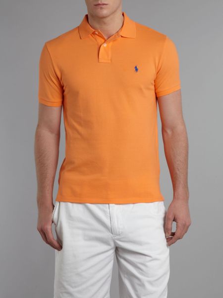 Polo Ralph Lauren Classic Slim Fitted Polo Shirt in Orange for Men ...