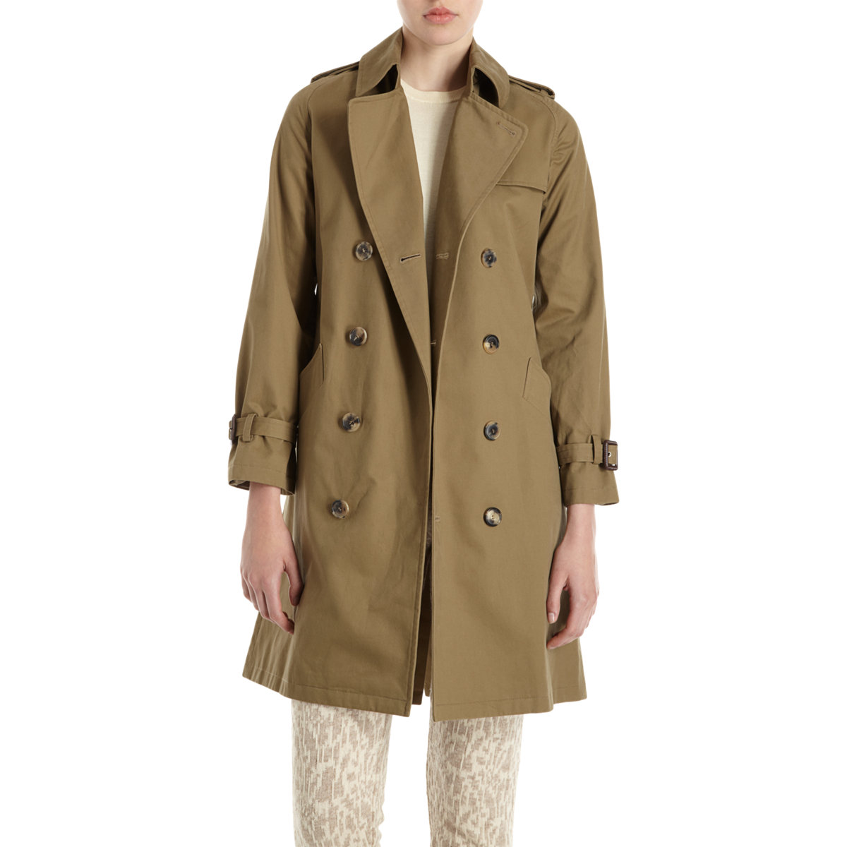 A.p.c. Trench Coat in Green (army) | Lyst