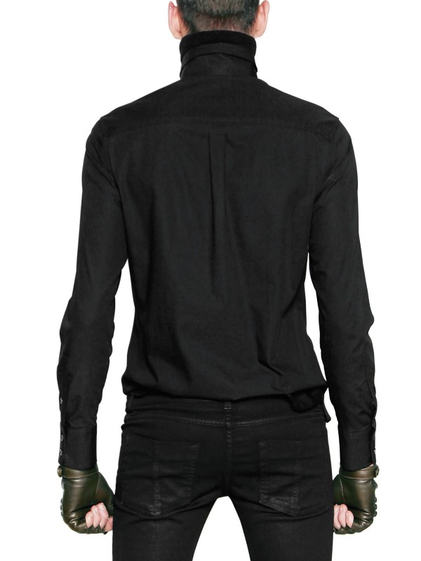 Lyst - Karl Lagerfeld Removable Collar Poplin Shirt in Black for Men