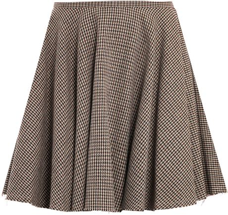 Mcq By Alexander Mcqueen Tweed Mini Skirt in Beige | Lyst