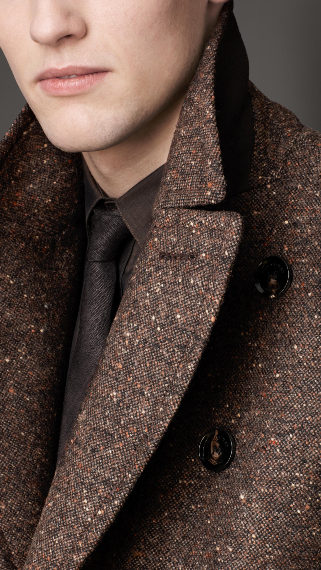Lyst Burberry Wool Blend Cropped Pea Coat in Brown for Men