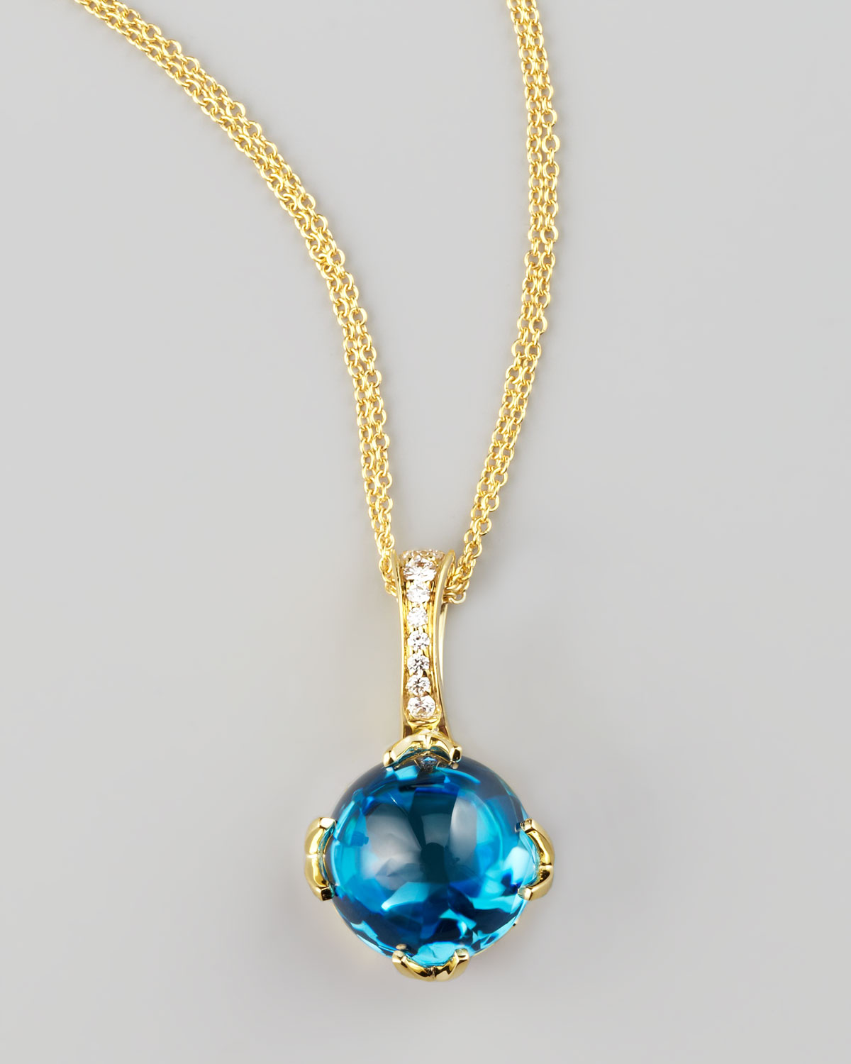 Lyst Frederic Sage Jelly Bean Topaz Pendant Necklace In Blue Gallery