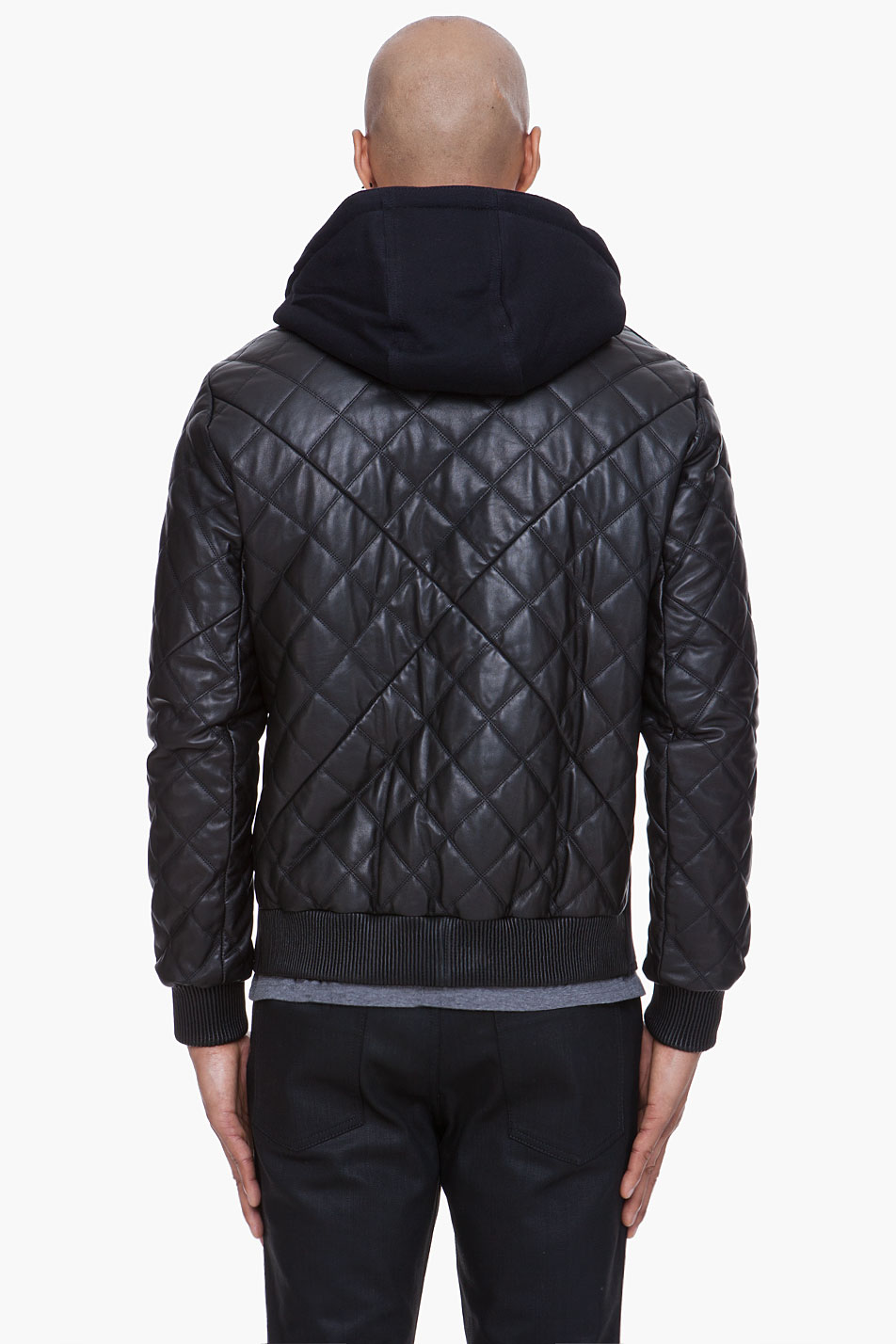 Givenchy Black Quilted Leather Hoodie in Black for Men | Lyst