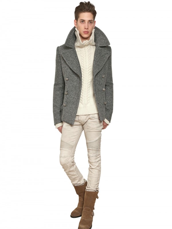 Grey Pea Coat Mens Canada Tradingbasis Riley Wool Parka With Detachable Faux Fur Trimmed Hood