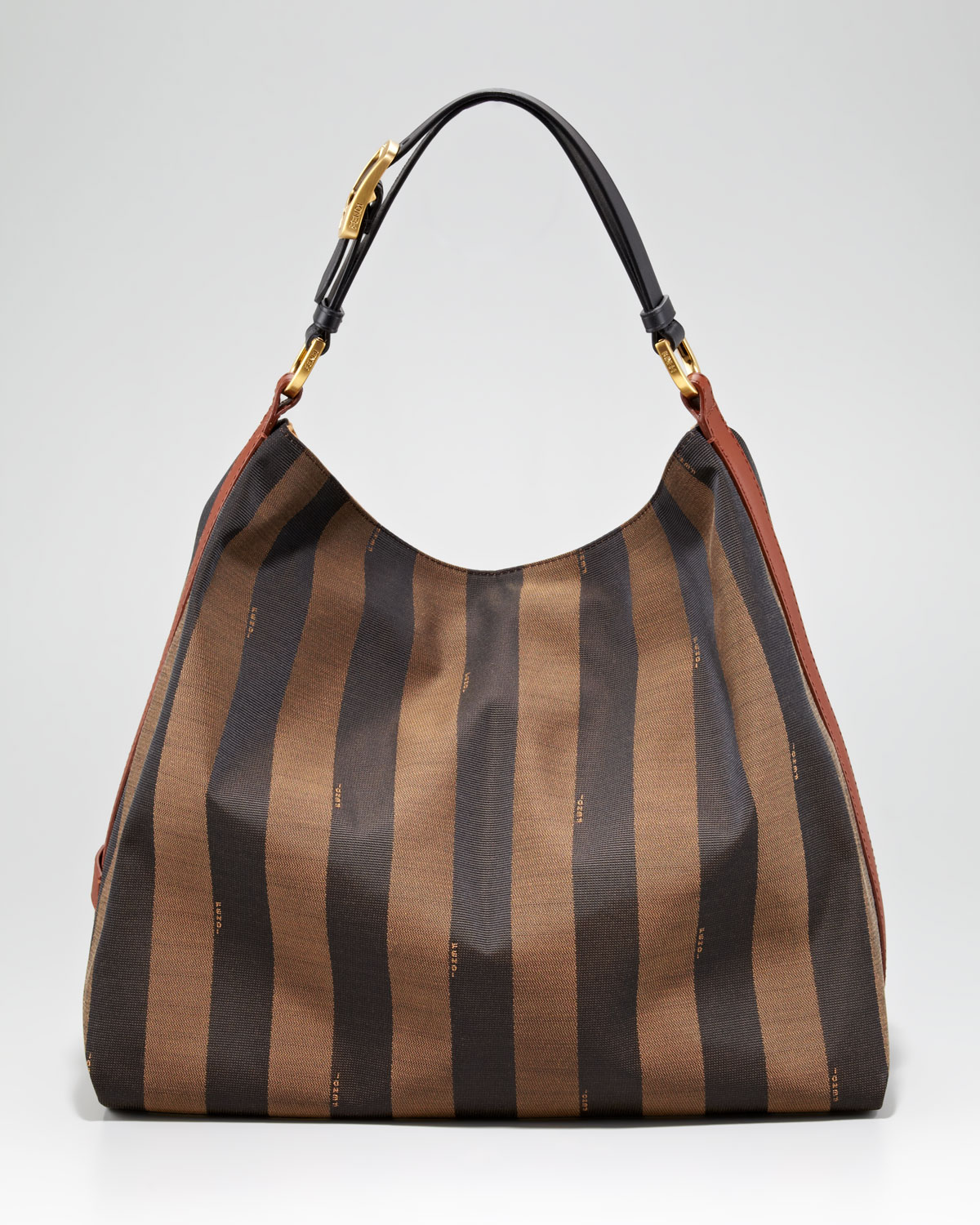 Lyst - Fendi Pequin Tonal Stripe Hobo in Brown