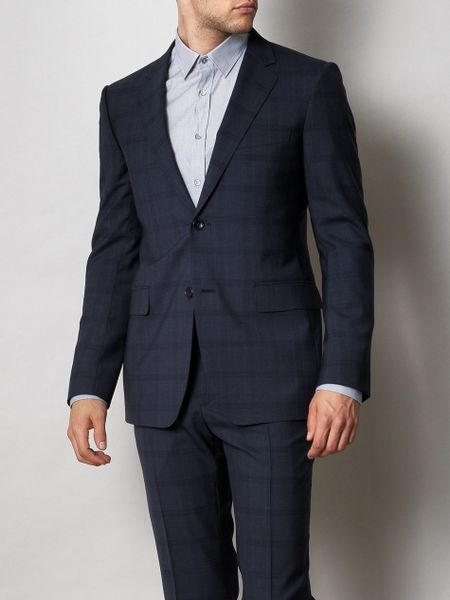 Gucci Subtle Check Suit in Blue for Men (navy) | Lyst
