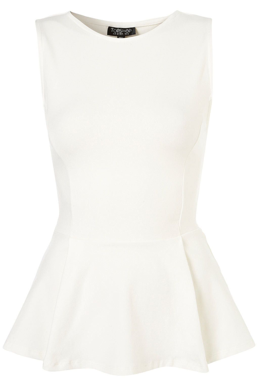 Topshop Basic Peplum Top in Natural | Lyst