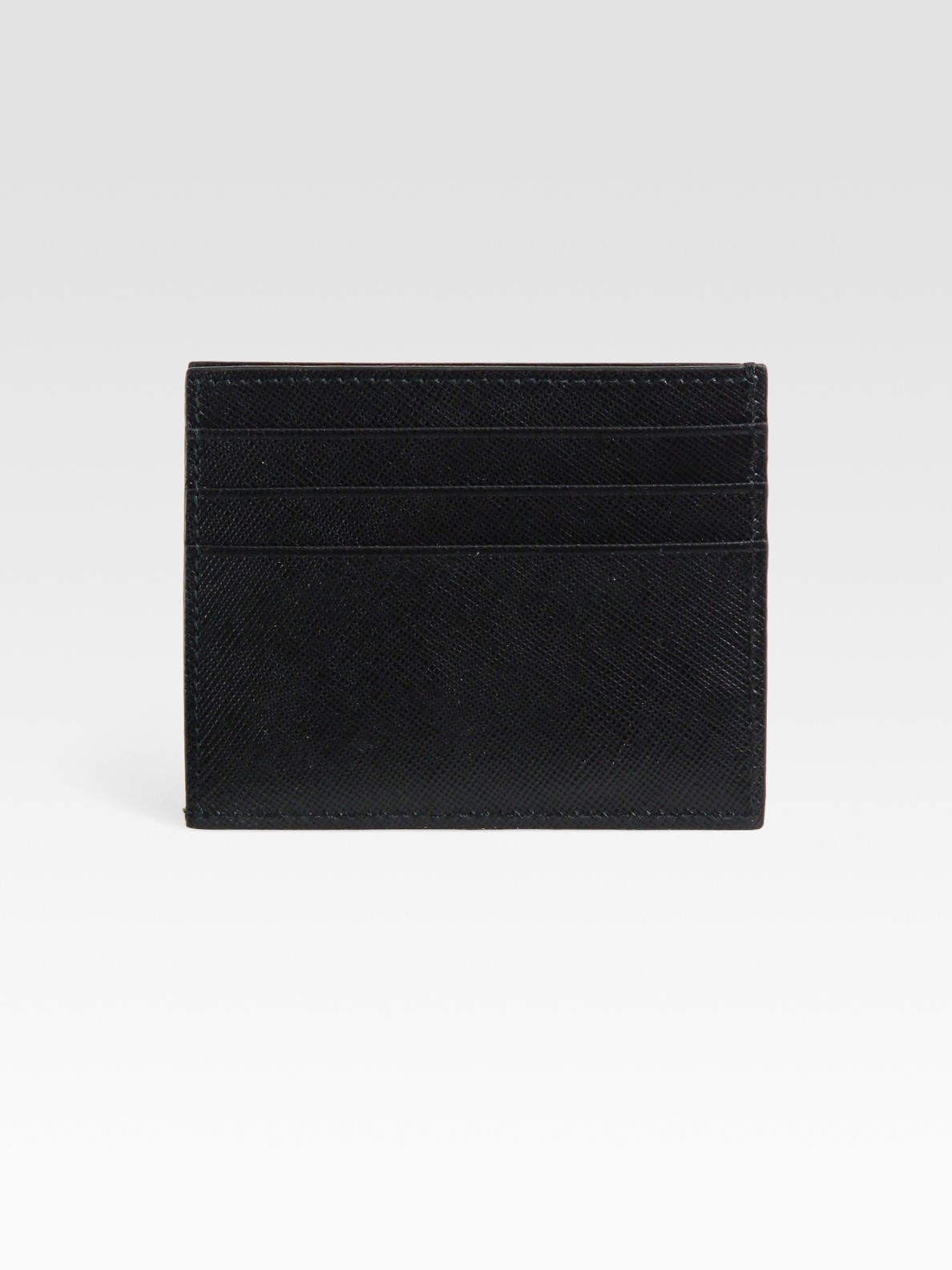 Prada Saffiano Leather Credit Card Case in Black for Men | Lyst