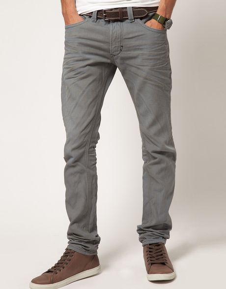 Diesel Thavar 801d Slim Jeans in Gray for Men (grey) | Lyst