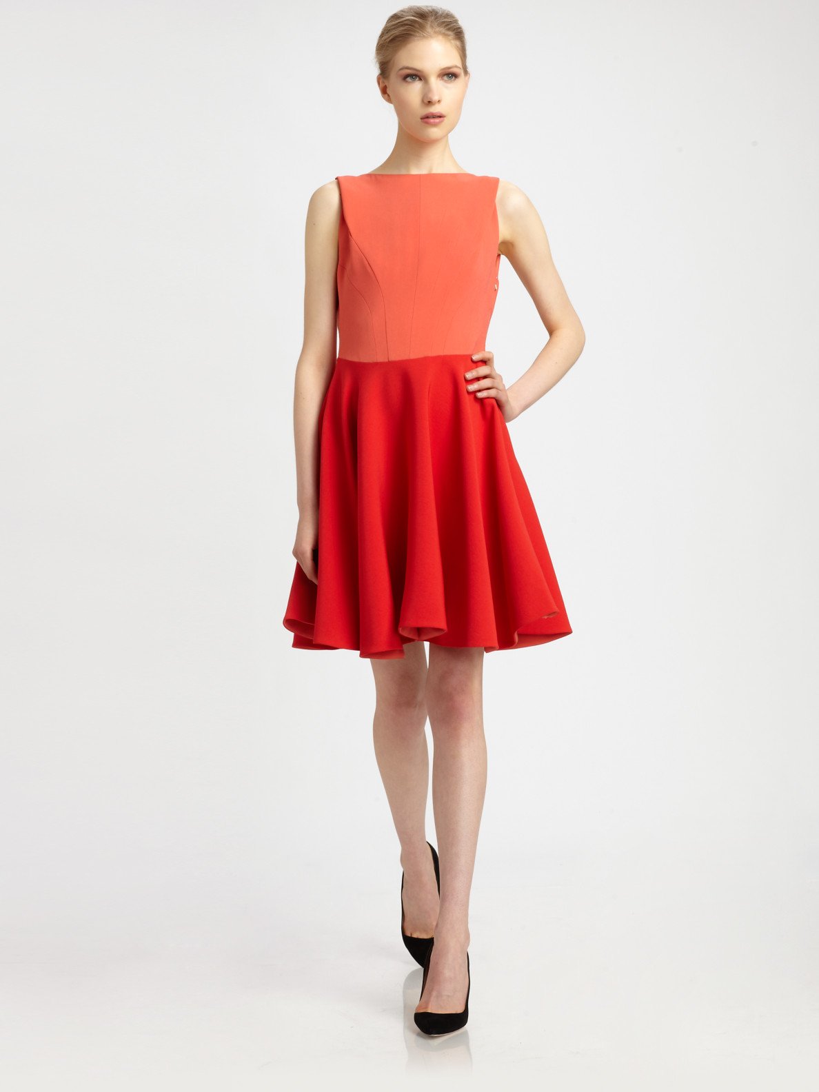 Lyst - Antonio Berardi Colorblock Dress in Red