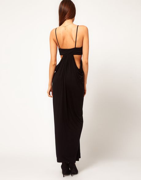 Asos Collection Asos Cut Out Maxi Dress in Grecian Style in Black | Lyst