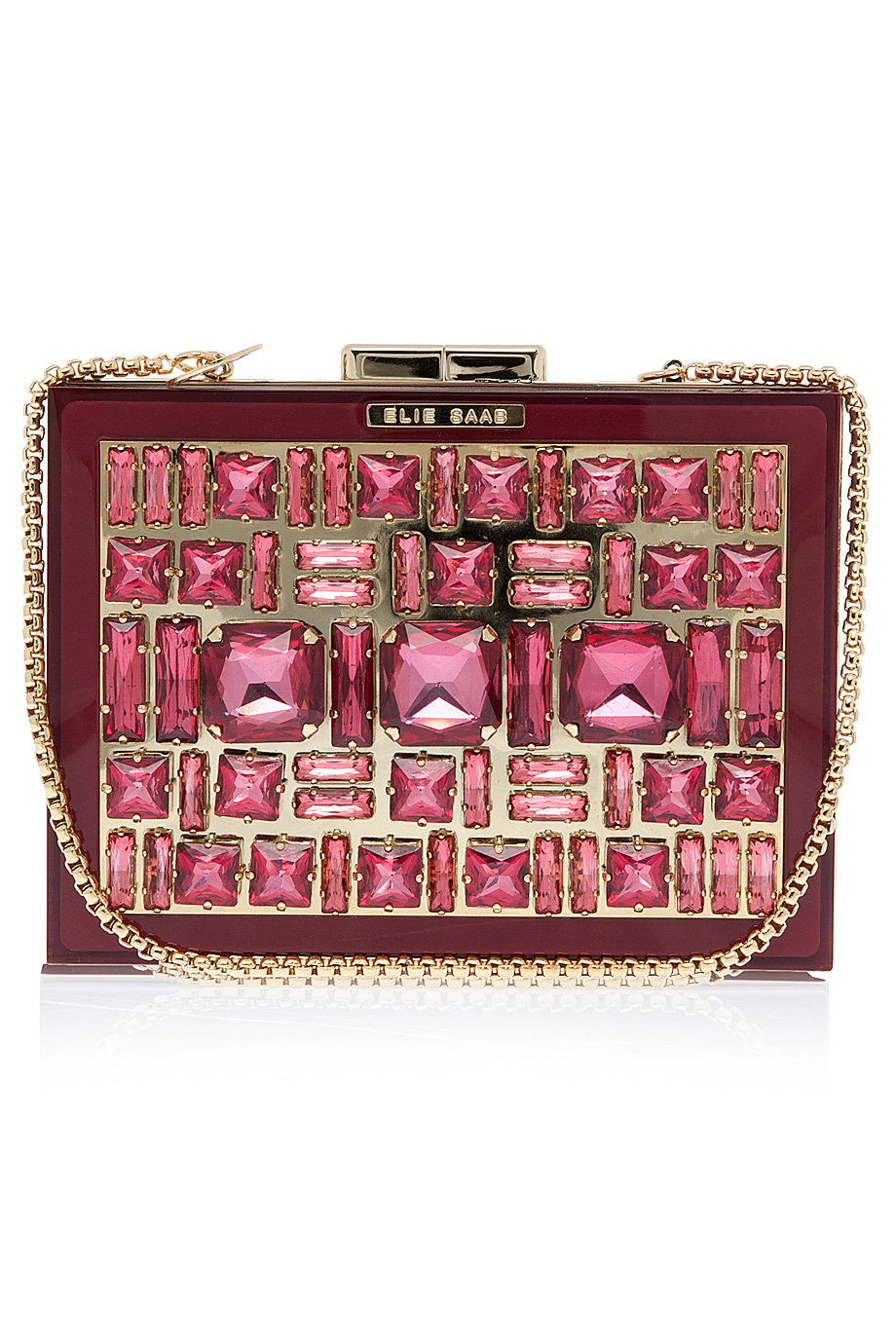 Elie saab Box Crystal Clutch Bag in Red | Lyst