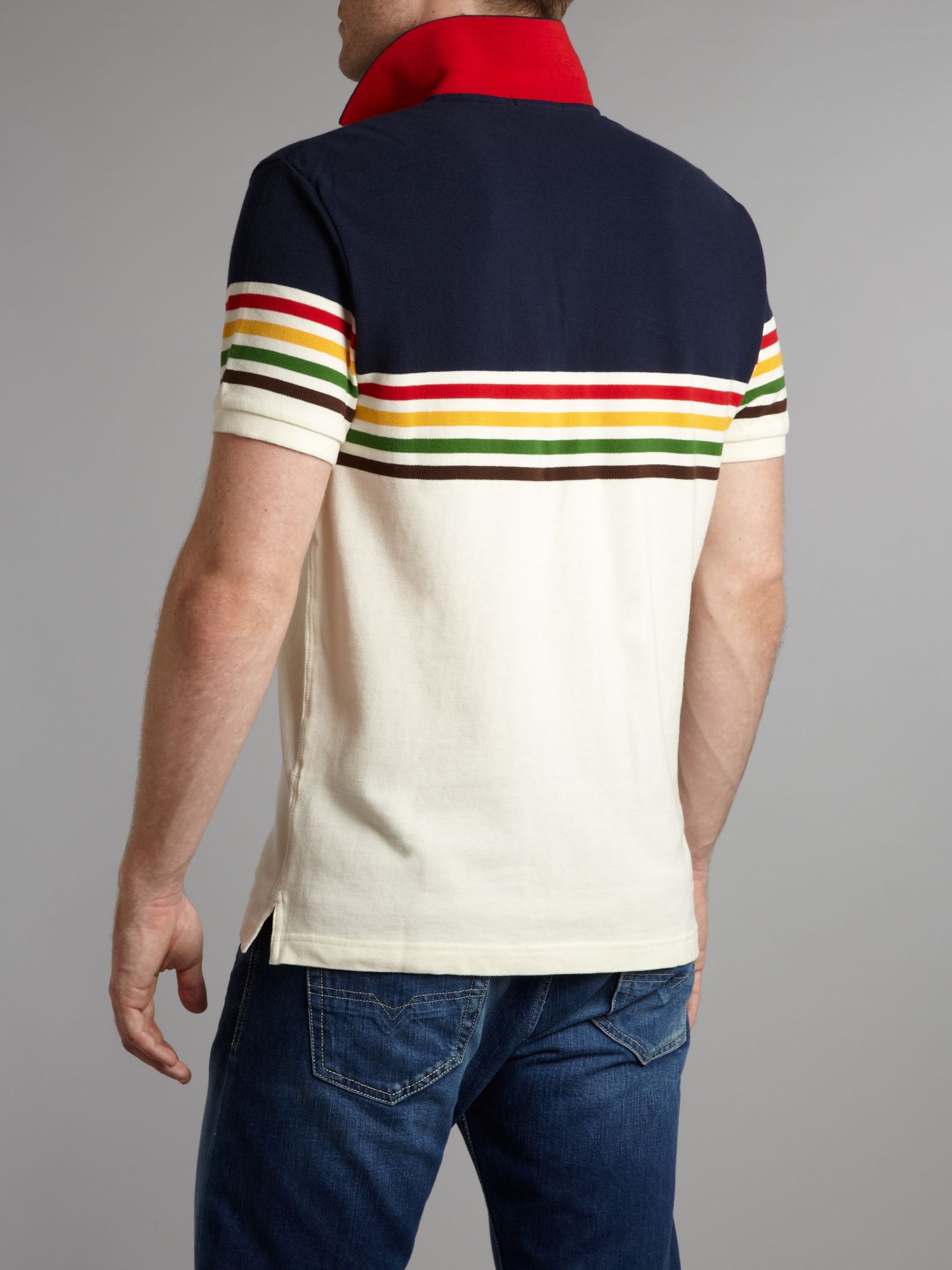 Gant Regular Fit Multi Chest Stripe Polo Shirt in Blue for Men | Lyst