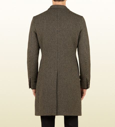 Gucci Double-Breasted Overcoat in Brown for Men (green) | Lyst