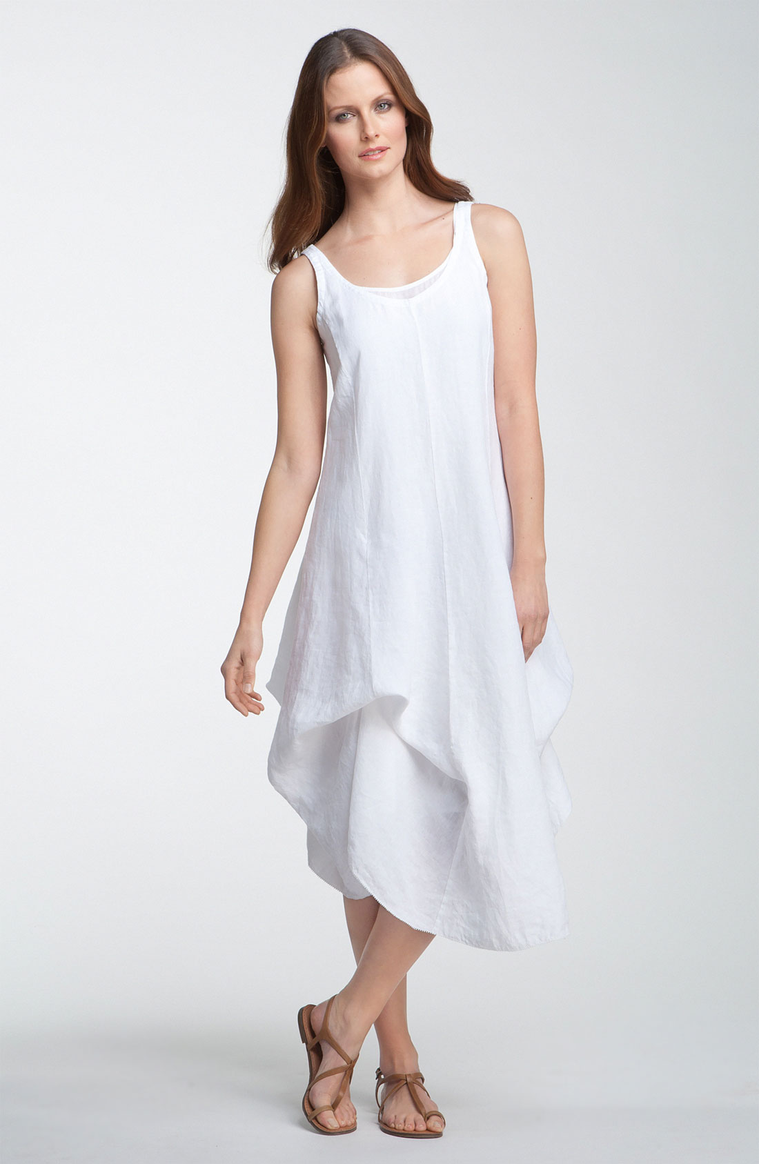 Eileen Fisher Convertible Cotton Dress in White | Lyst