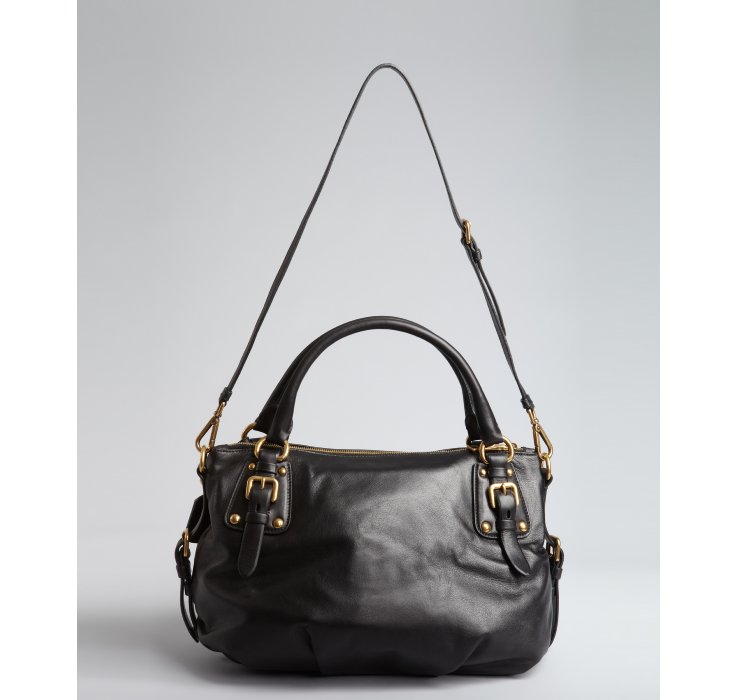 Prada Black Calfskin Medium Shoulder Bag in Black | Lyst  