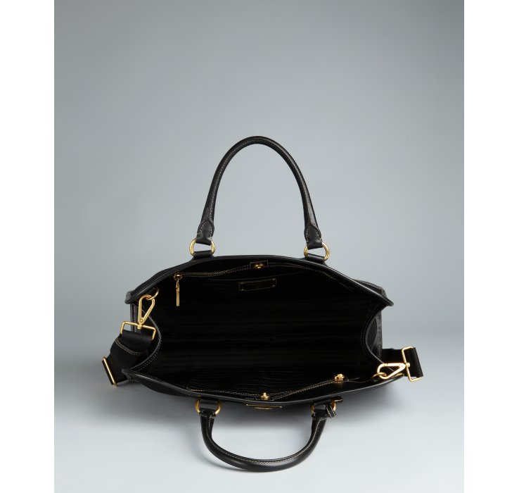 Prada Black Canvas Convertible Tote Bag in Black | Lyst