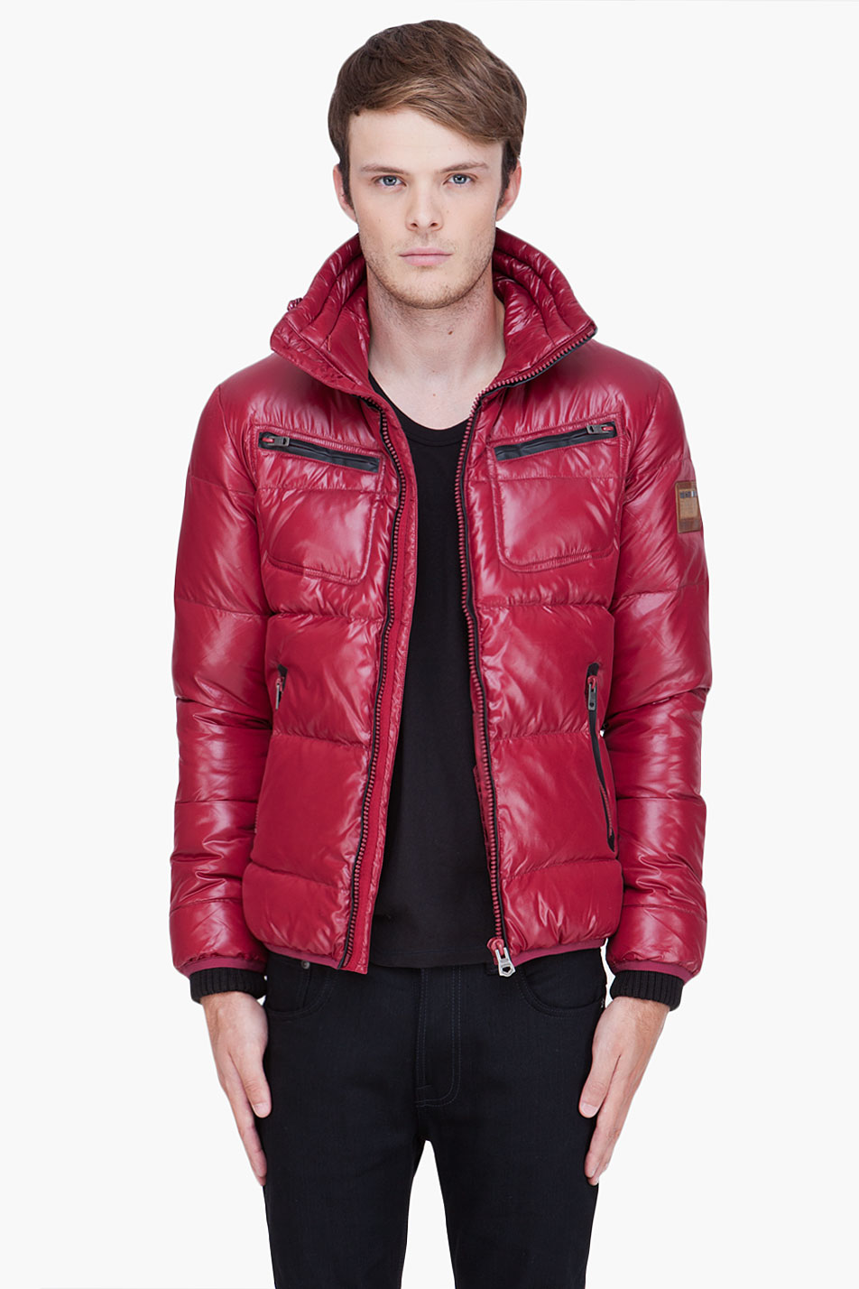 Lyst - Diesel Burgundy Wallowyx Puffer Jacket in Purple for Men