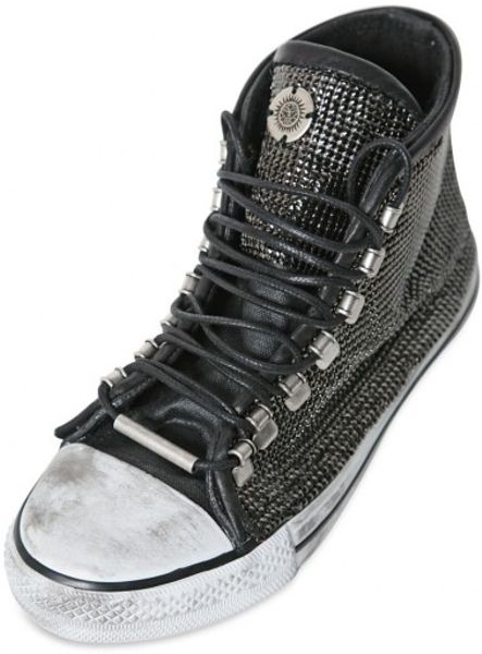 Black Dioniso Metal Chainmail On Cotton Sneakers in Black for Men | Lyst