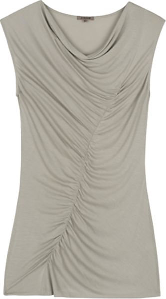 Jigsaw Jigsaw Ruched Top Dove in Gray | Lyst