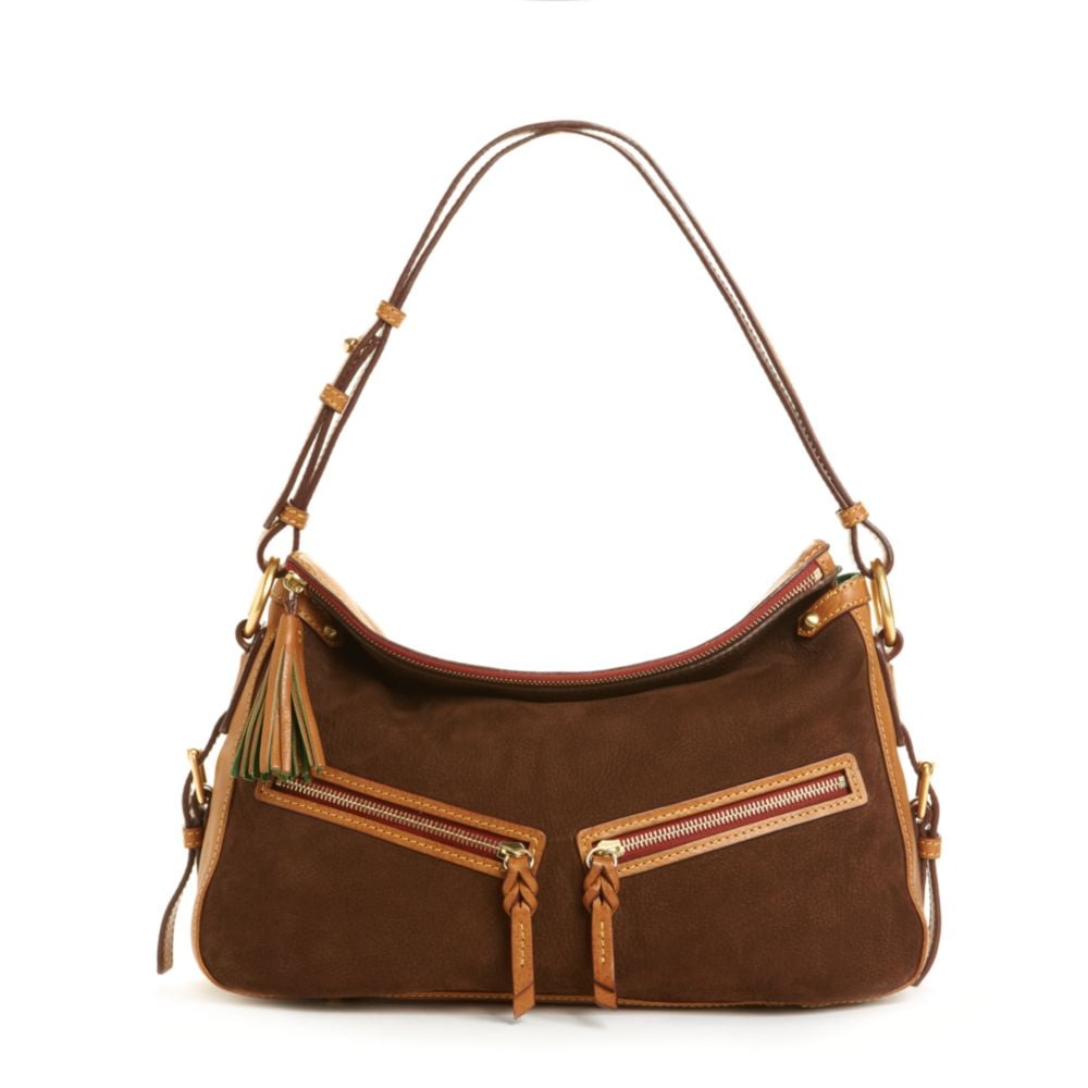 Dooney & Bourke Nubuck Zip East West Sac in Brown | Lyst