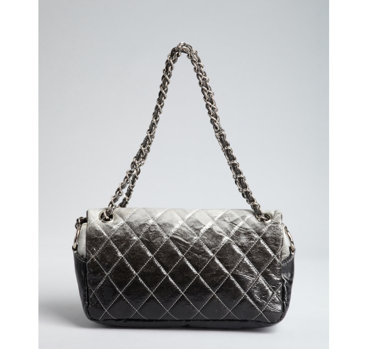 Chanel Grey Matelasse Patent Leather Chain Strap Vintage Shoulder Bag in Gray (grey) | Lyst