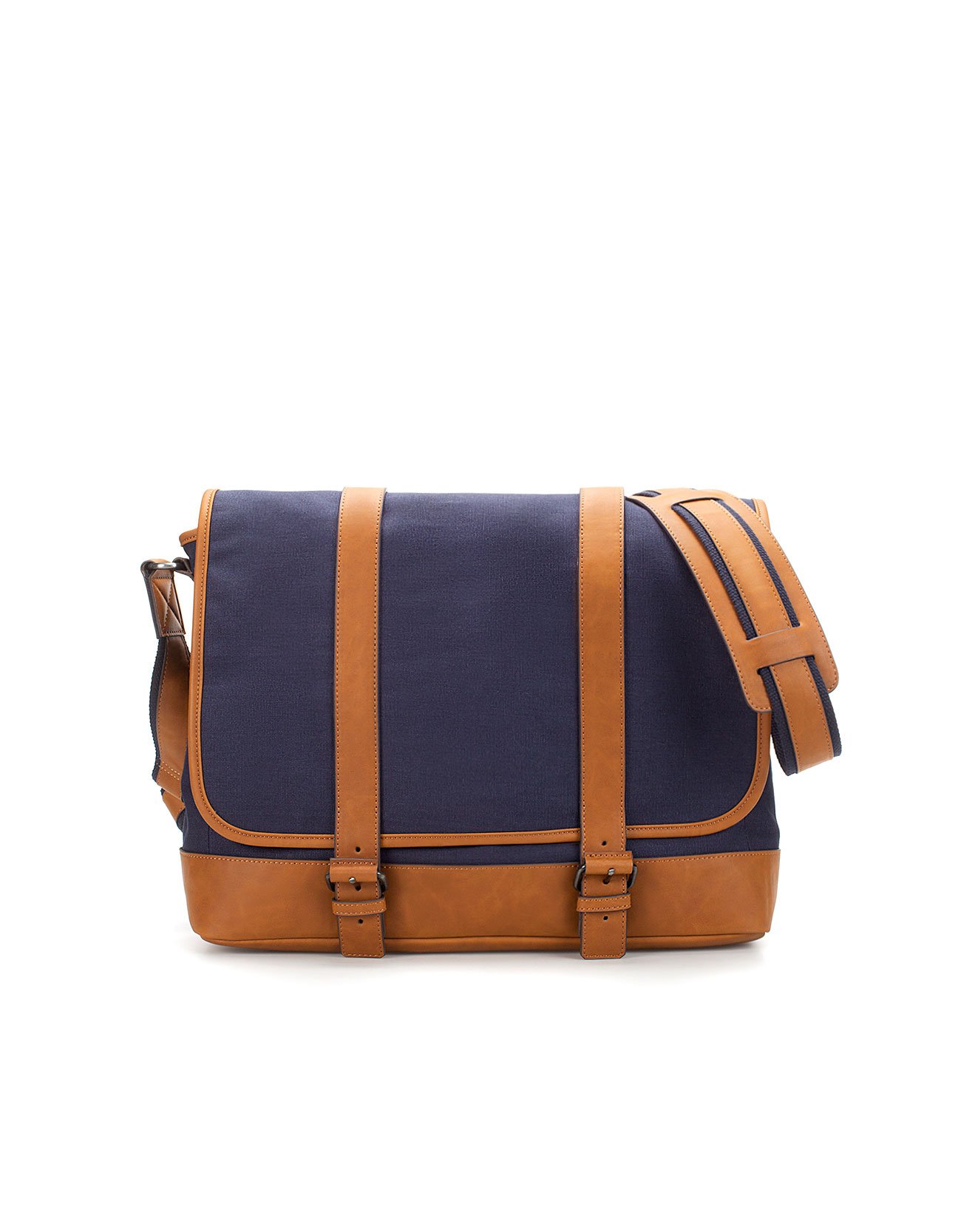 Zara Messenger Bag with Coloured Straps in Blue for Men (navy blue) | Lyst