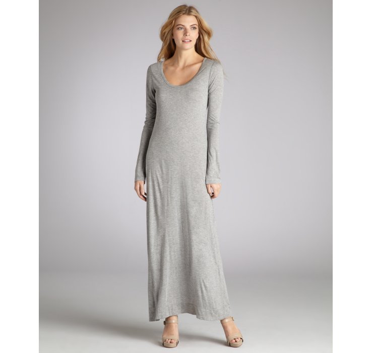 Lyst A L C Jersey  Long  Sleeve  Maxi Dress  in Gray