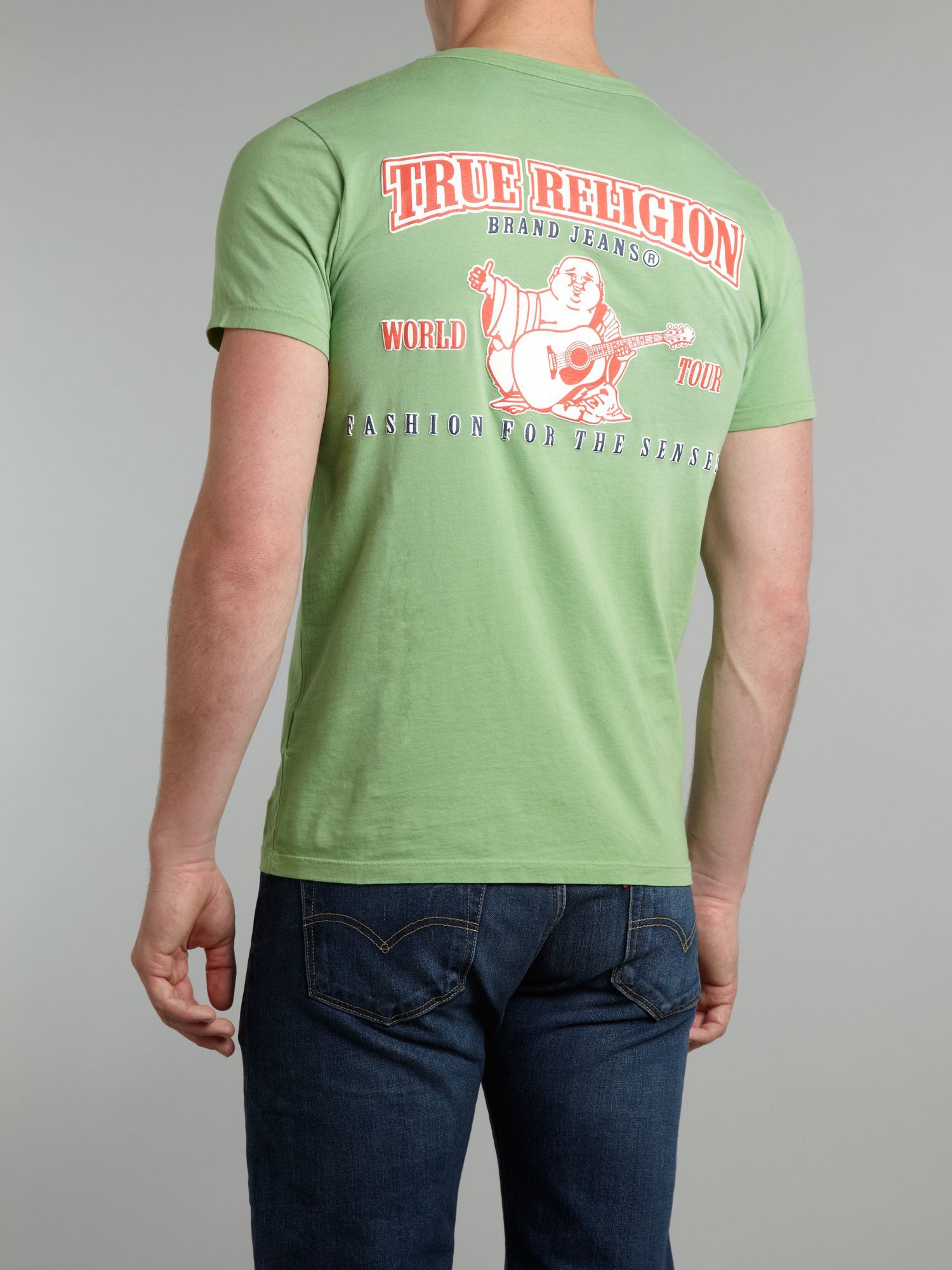 True religion Puff Logo T-shirt in Green for Men | Lyst