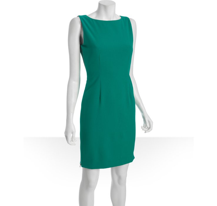 Lyst - Calvin Klein Kelly Green Sleeveless Zipper Shift Dress in Green