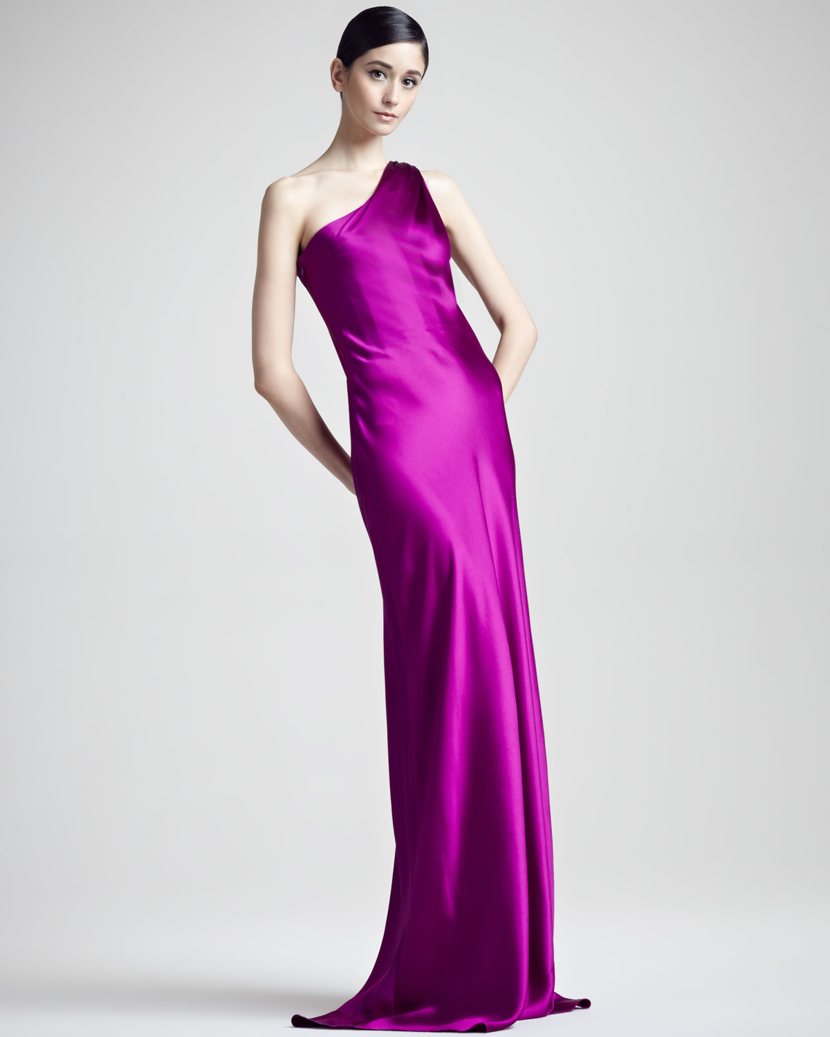 Ralph Lauren Collection Julien Oneshoulder Gown in Purple (fuchsia) | Lyst