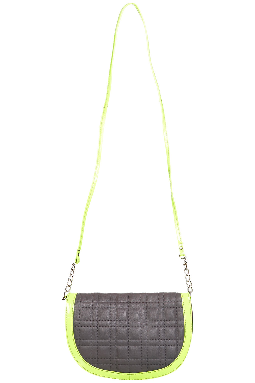 Leather and Patent Crossbody Bag in Gray Lyst