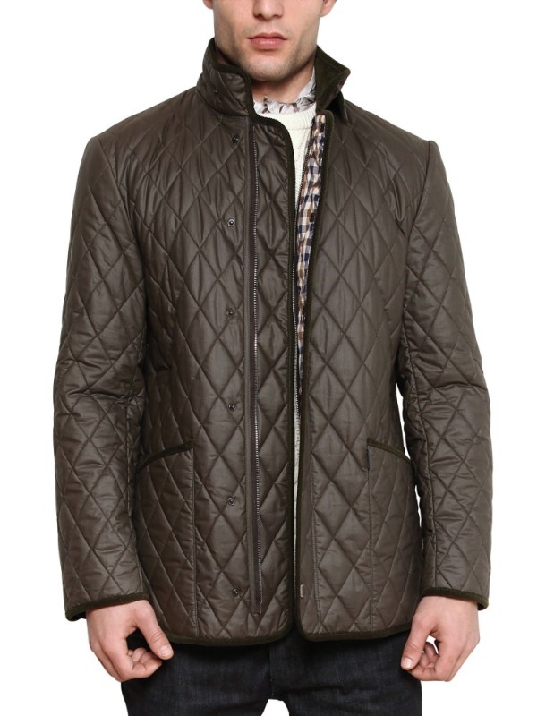 Lyst - Aquascutum Quilted Husky Waxed Jacket in Brown for Men