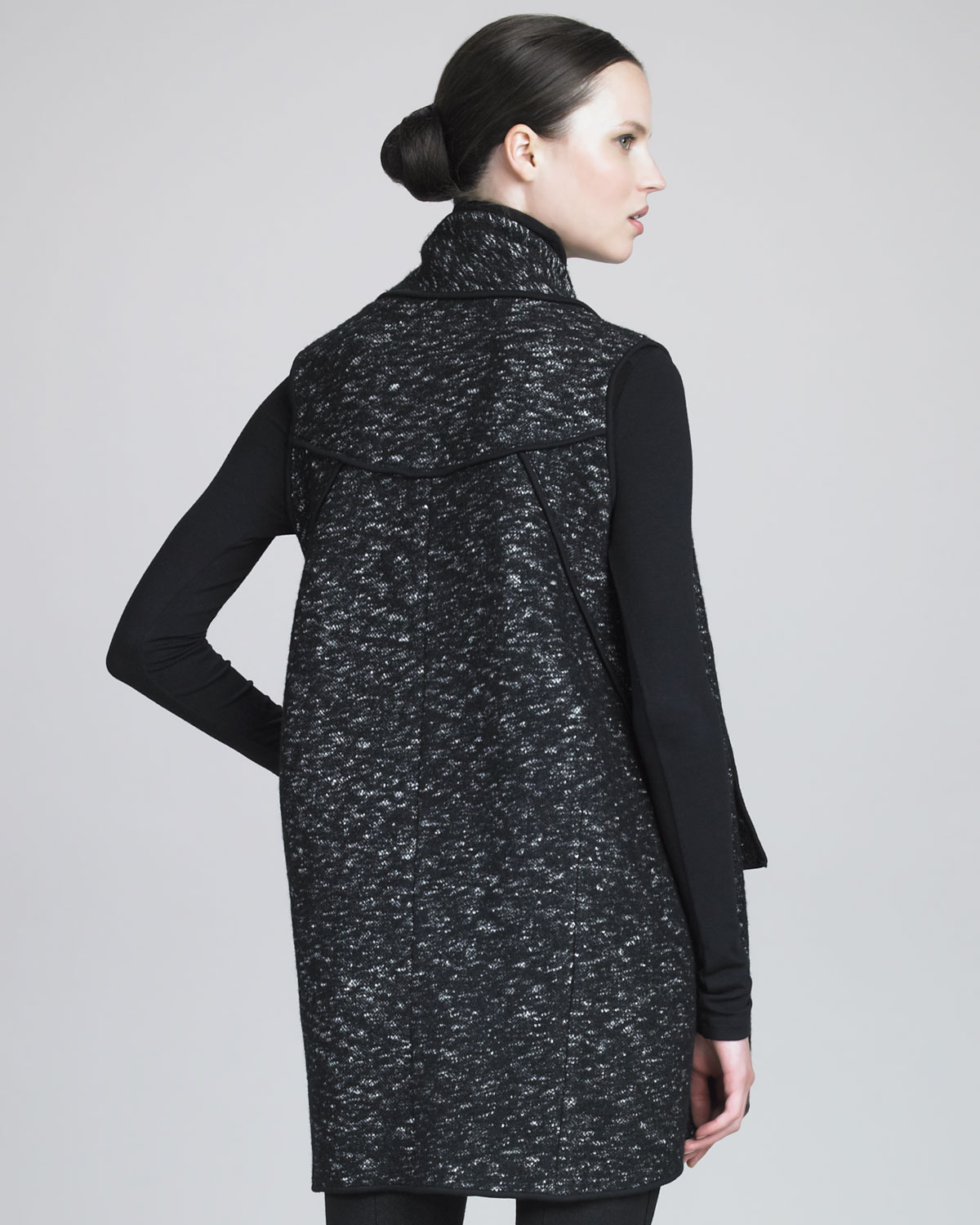 donna karan black hooded mac
