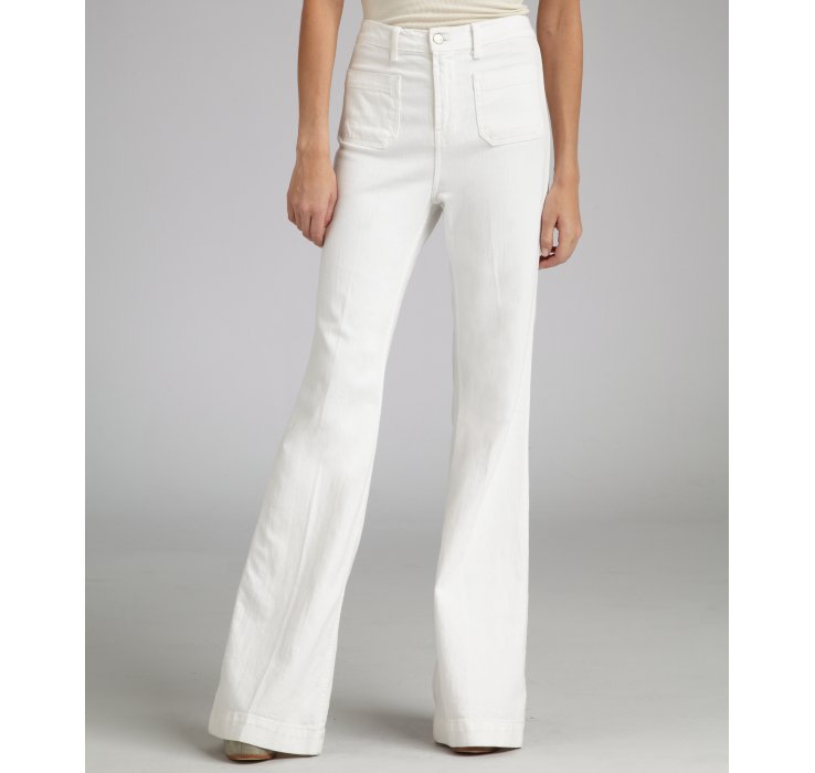 white flare leg pants