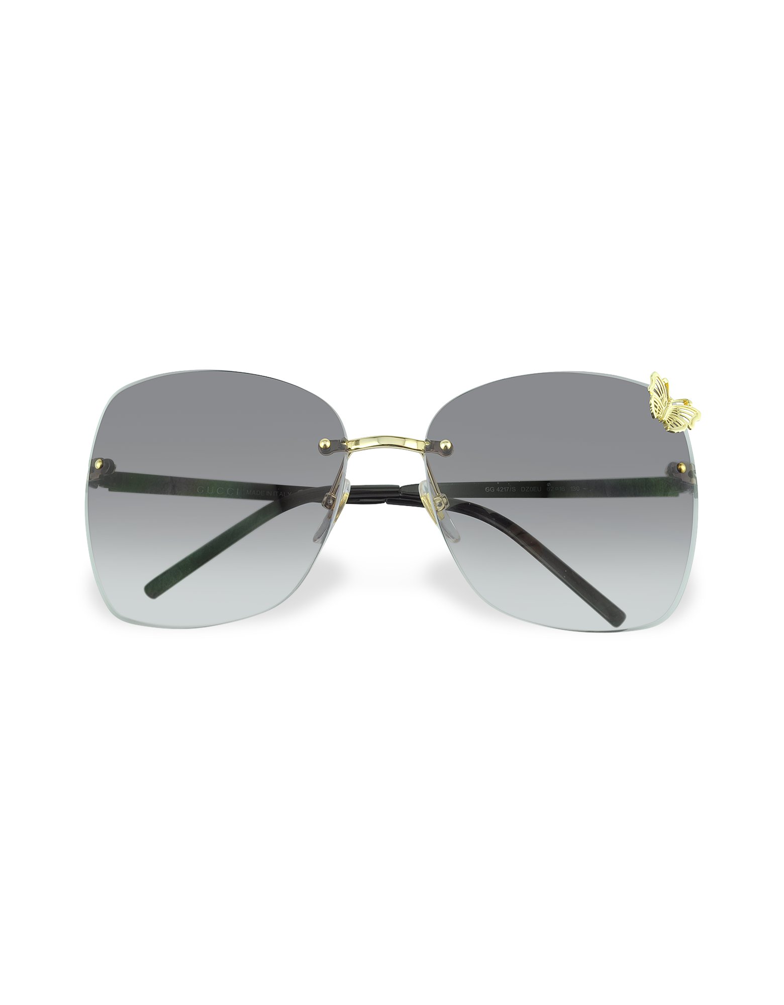 Gucci Flora Butterfly Rimless Sunglasses In Metallic Lyst