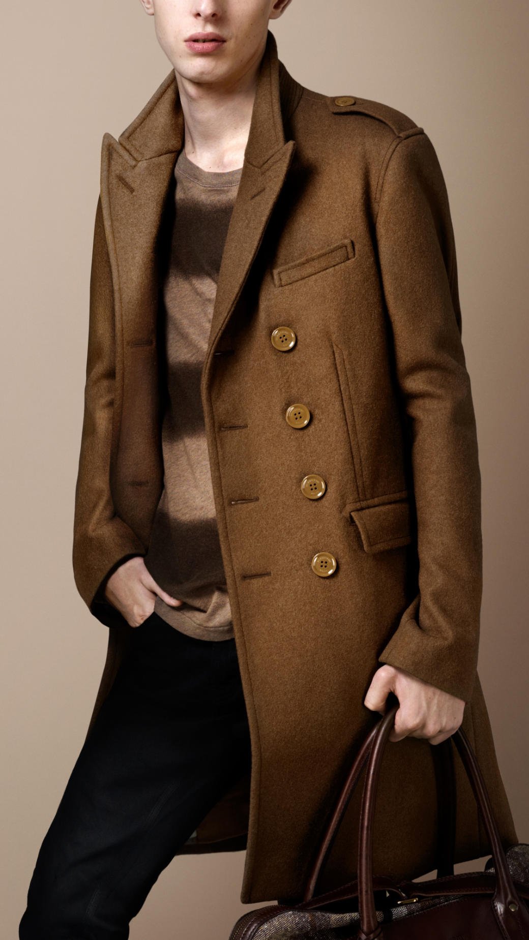 Burberry Brit Wool Blend Chesterfield Coat in Brown for Men (ceylon ...