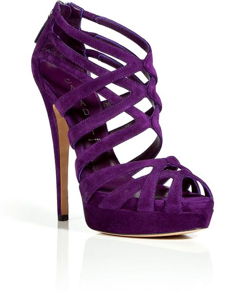 Casadei Iris Suede Platform Sandals in Purple | Lyst