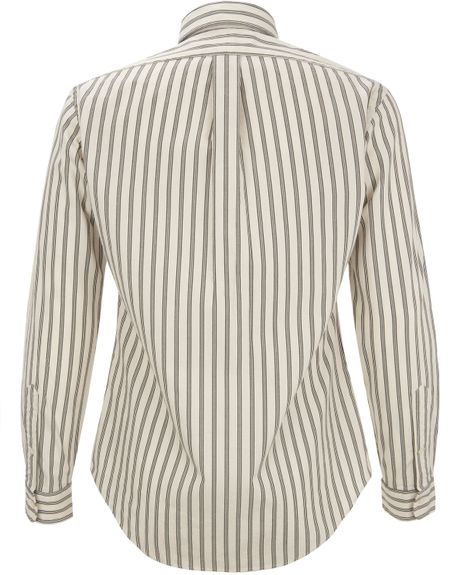 Polo Ralph Lauren White Faded Stripe Oxford Shirt in Gray for Men ...