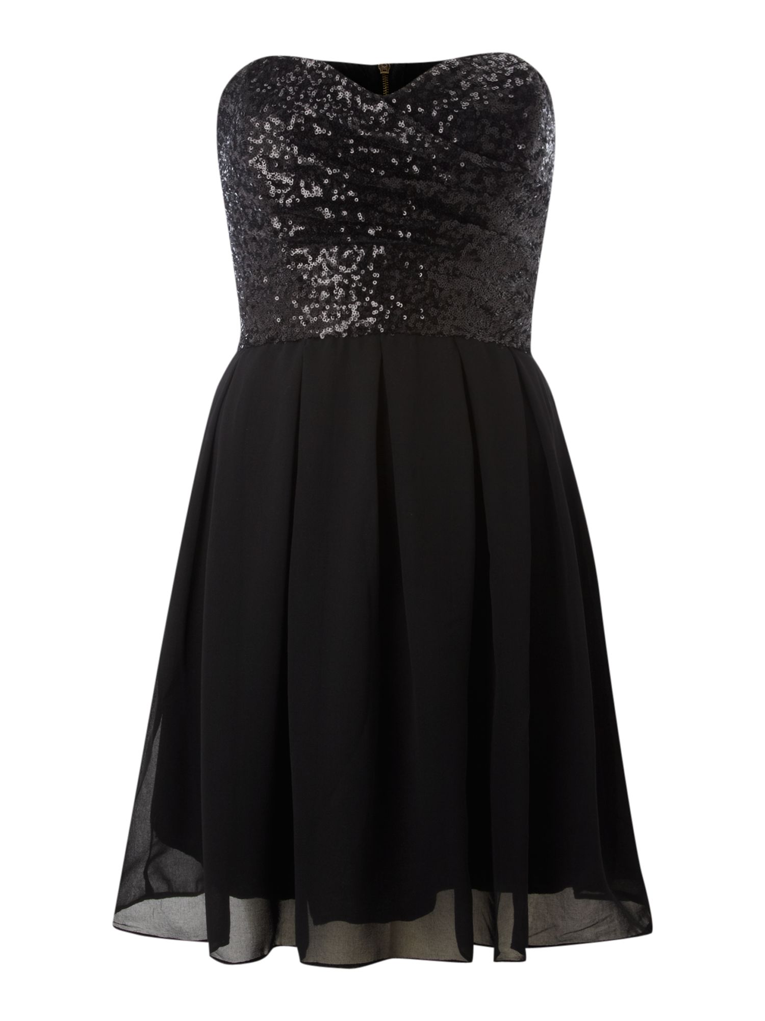 Tfnc Sweetheart Sequin Top Dress in Black | Lyst