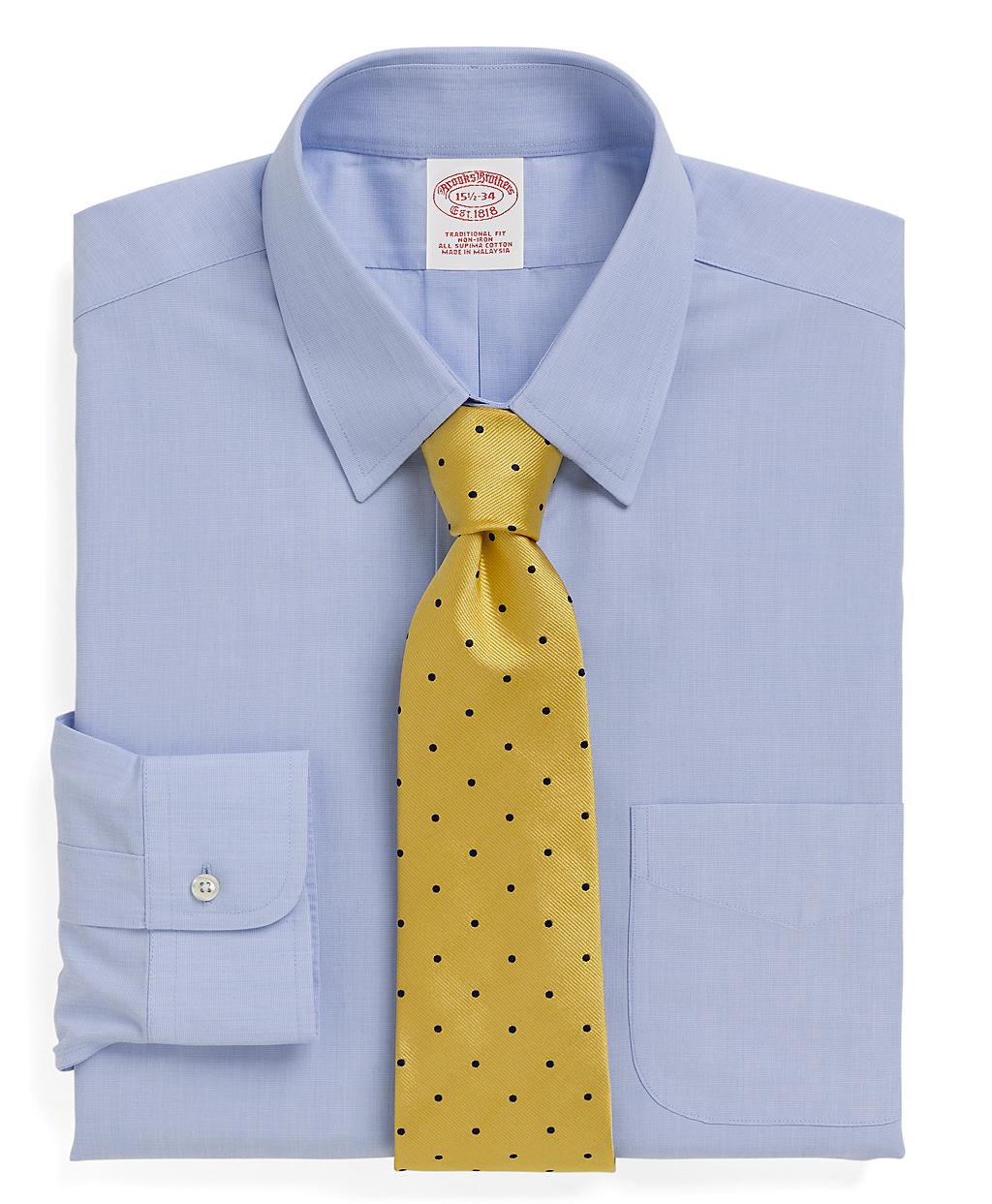 Brooks brothers Non-iron Traditional Fit Tab Collar Dress Shirt in Blue ...