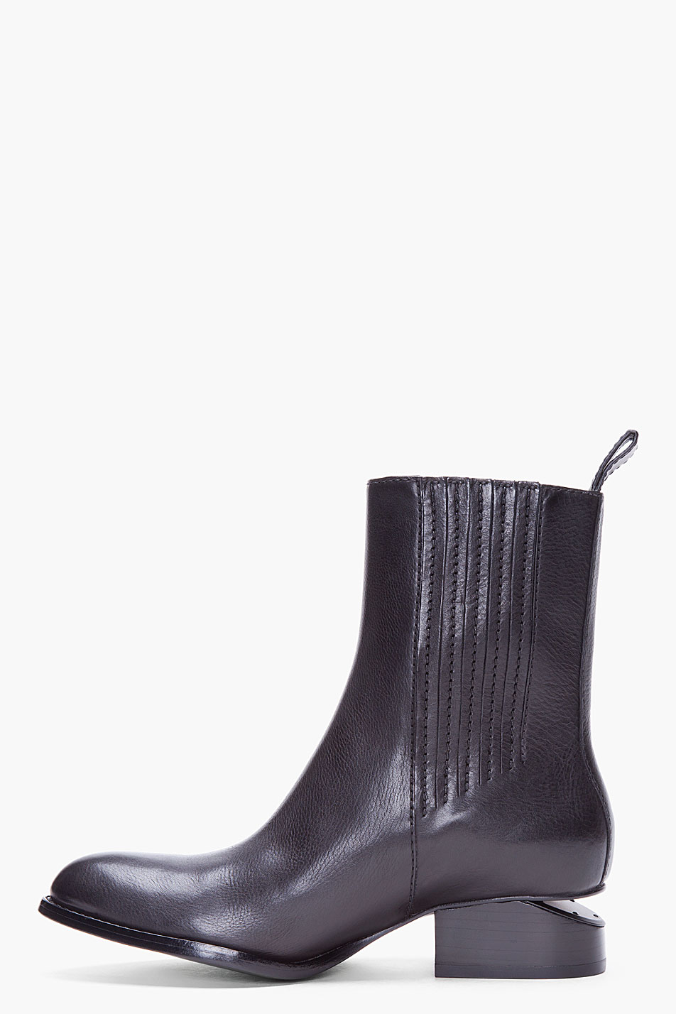 Alexander wang Black Leather Anouck Chelsea Boots in Black | Lyst