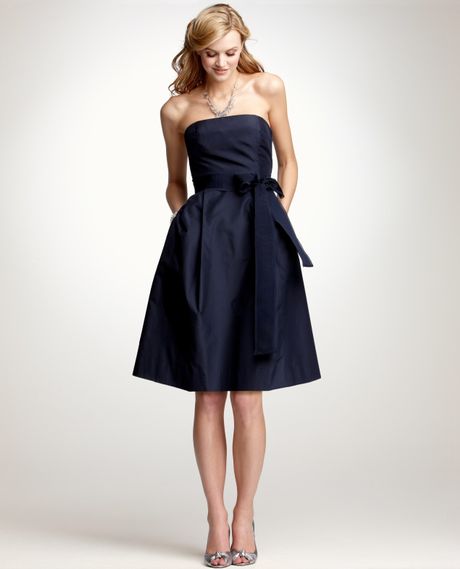 Ann Taylor Silk Taffeta Strapless Bridesmaid Dress in Blue (classic ...