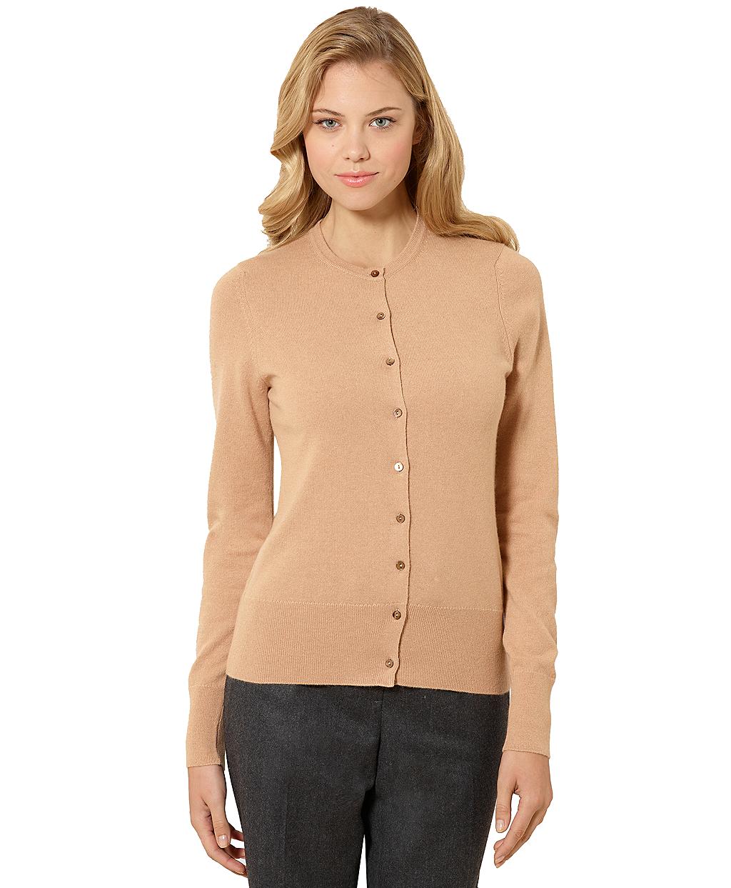 Brooks brothers Cashmere Cardigan in Natural | Lyst